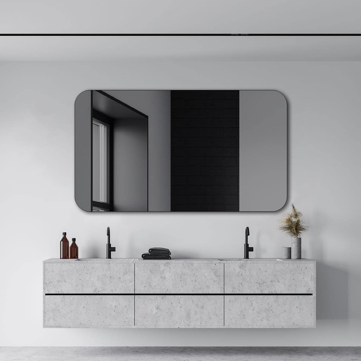 Lustro Łazienkowe Tradycyjne Nietypowe Kształty 01 Grafitowe