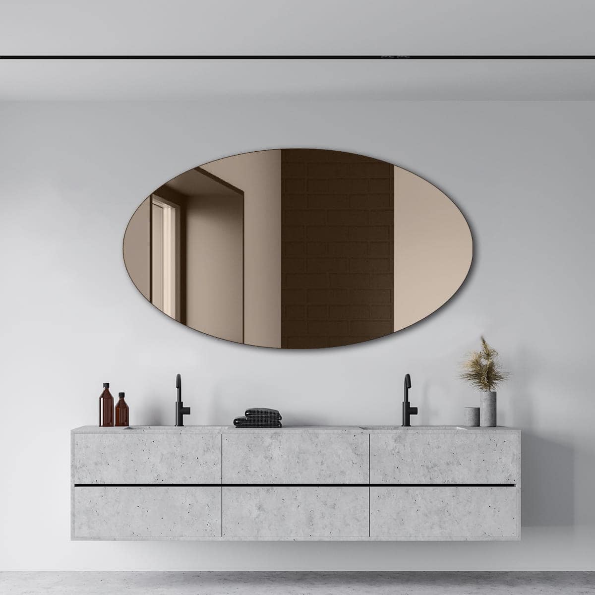 Lustro Łazienkowe Tradycyjne Nietypowe Kształty 04 Brązowe