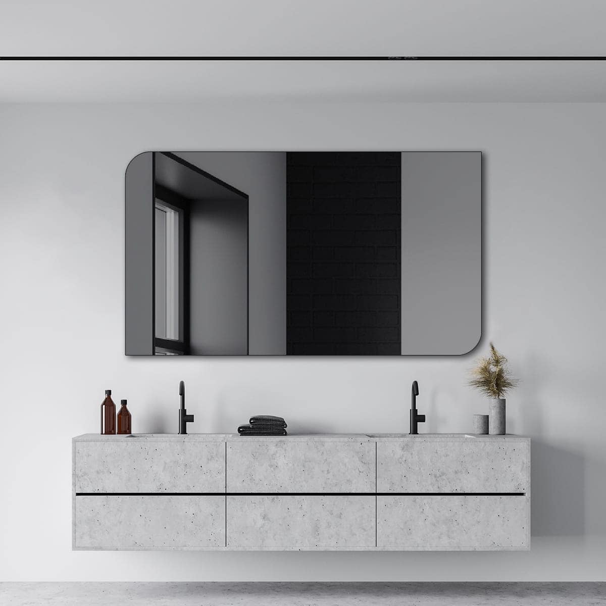 Lustro Łazienkowe Tradycyjne Nietypowe Kształty 02 Grafitowe