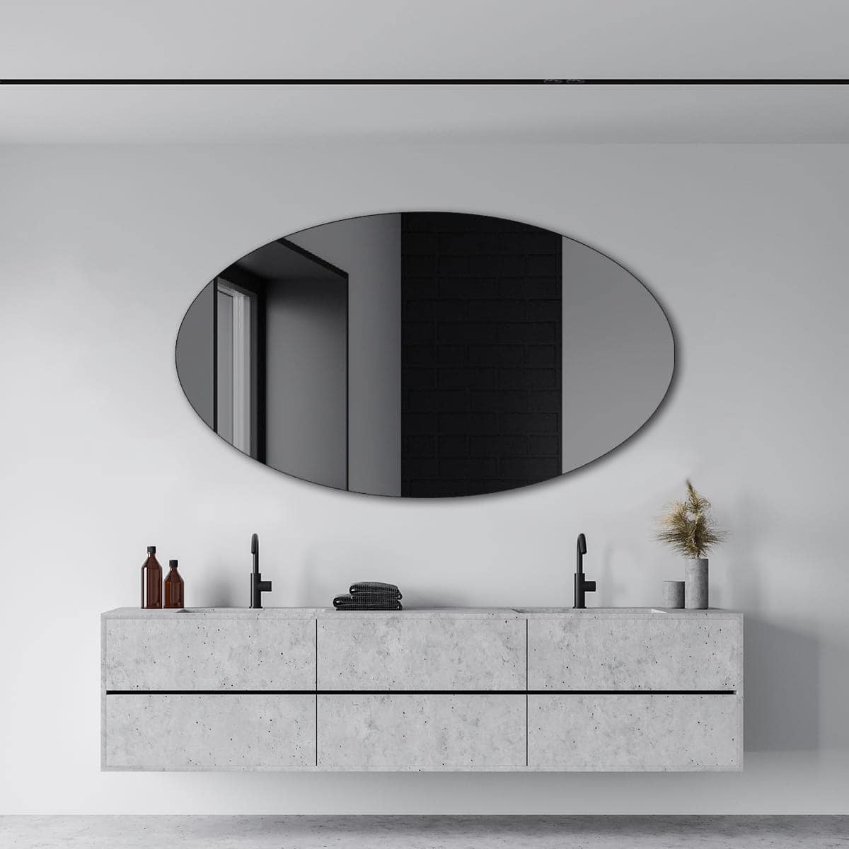 Lustro Łazienkowe Tradycyjne Nietypowe Kształty 04 Grafitowe