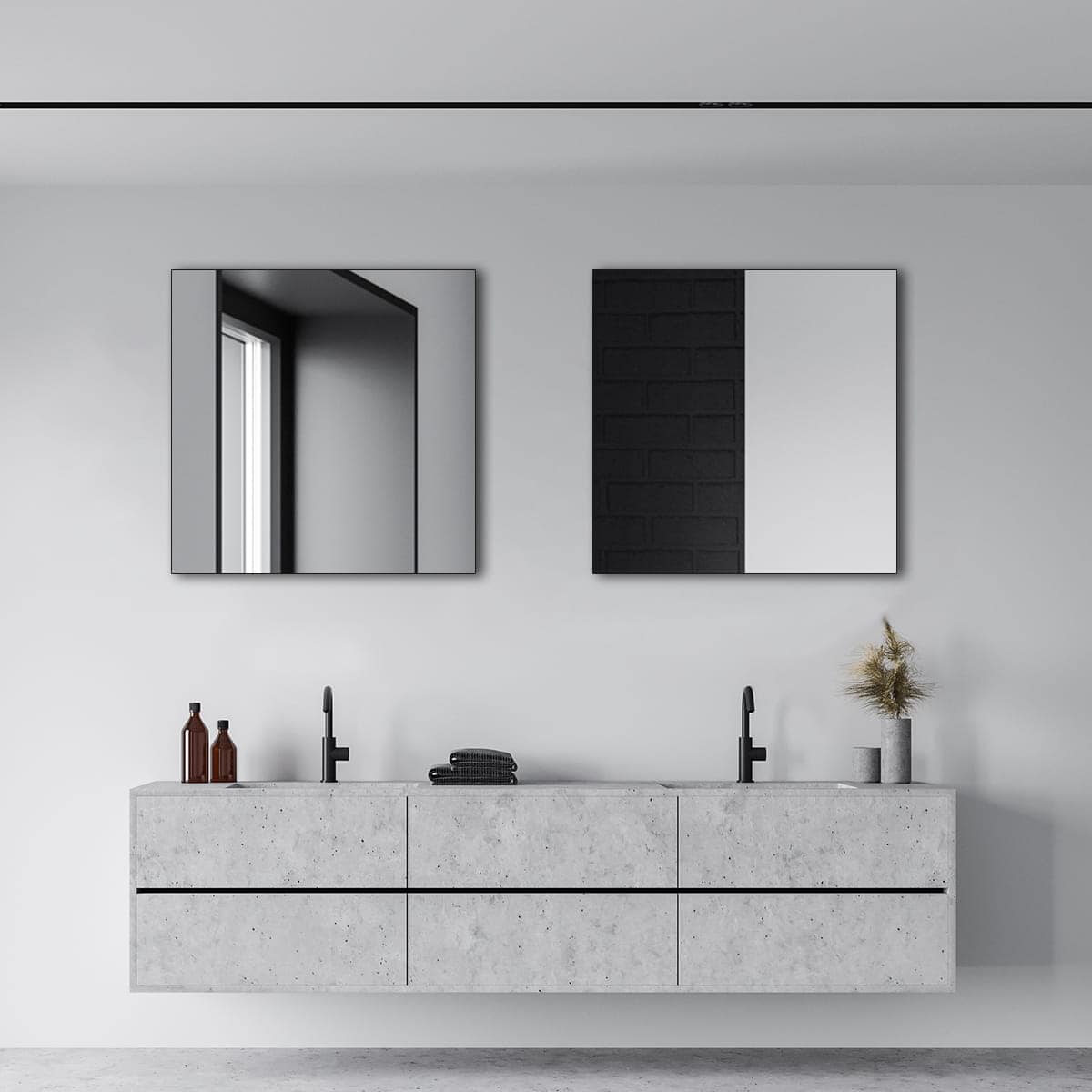 Lustro Łazienkowe Tradycyjne Kwadratowe